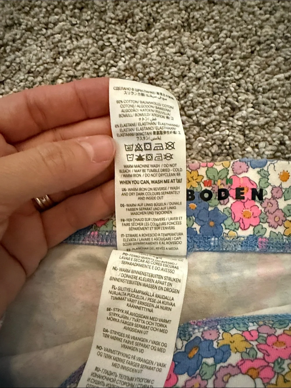 Mini Boden Girls Floral Capri Leggings - Pink, Blue, Yellow & White size 9-10Y